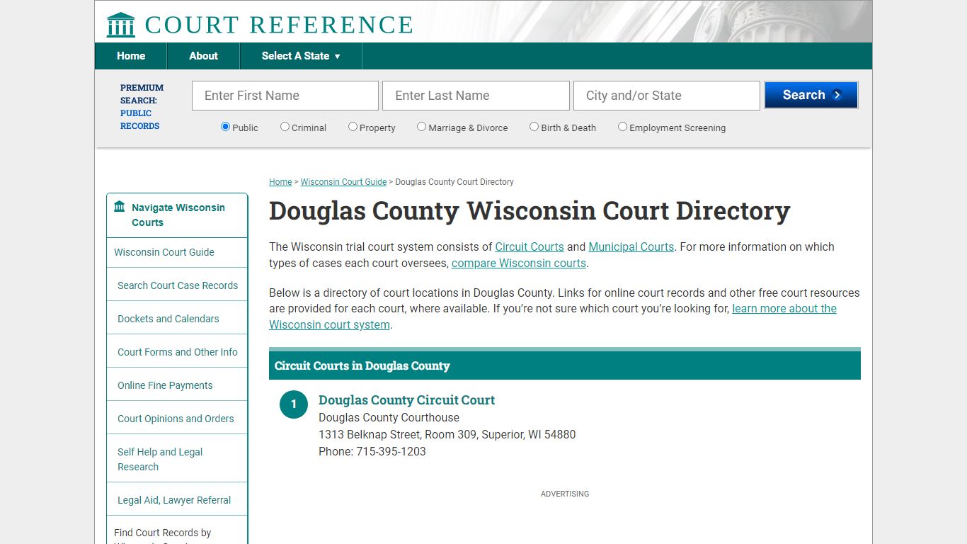 Douglas County Wisconsin Court Directory | CourtReference.com